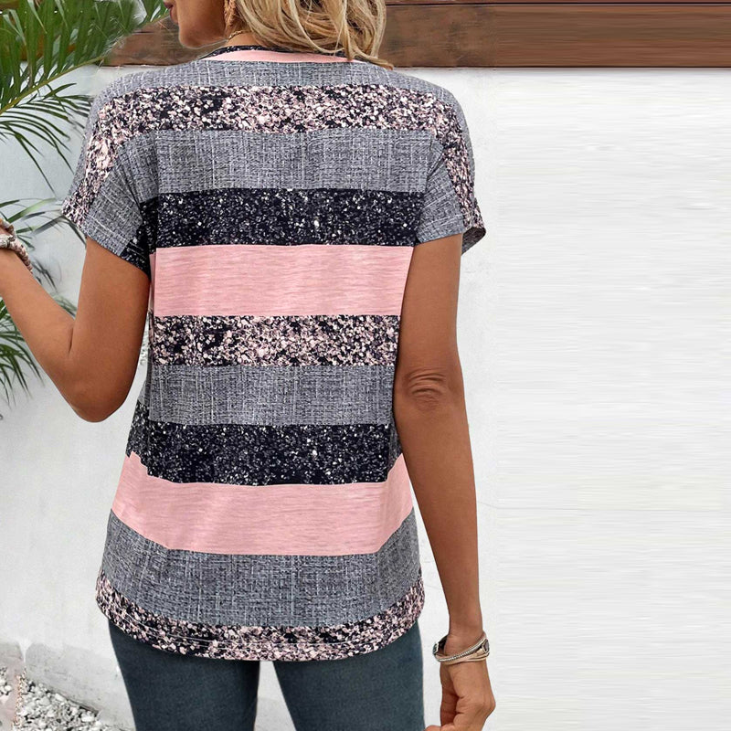 CLARA CASUAL STRIPED BLOUSE