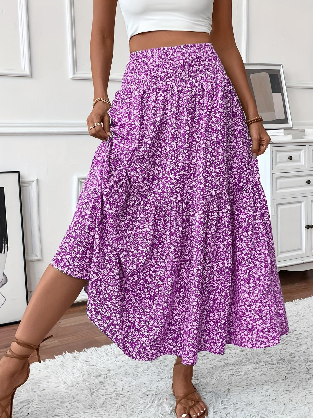 Elena Ditsy Floral Skirt