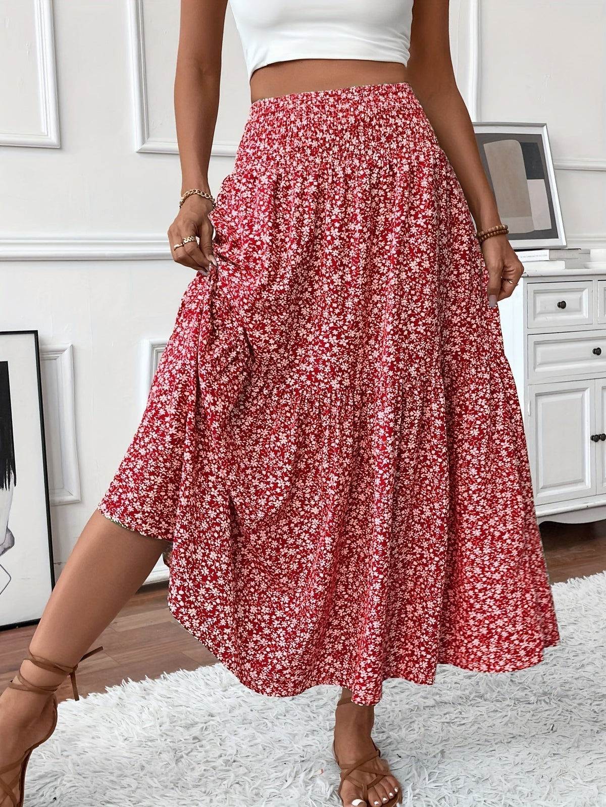 Elena Ditsy Floral Skirt